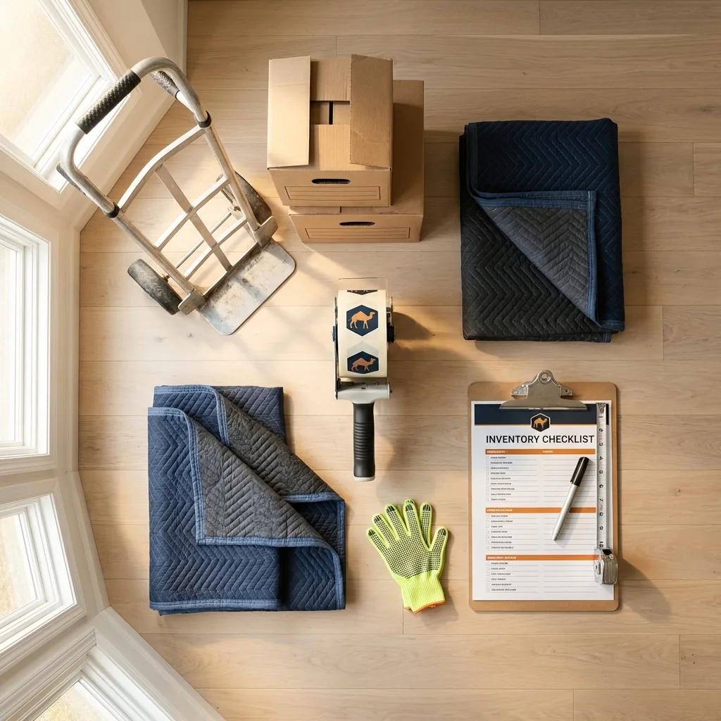 Professional moving supplies and packing materials layout for Waimanalo residential relocations